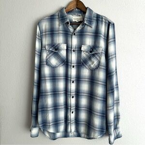 Denim Supply Ralph Lauren Men’s Shadow Plaid Flannel Size L Blue
